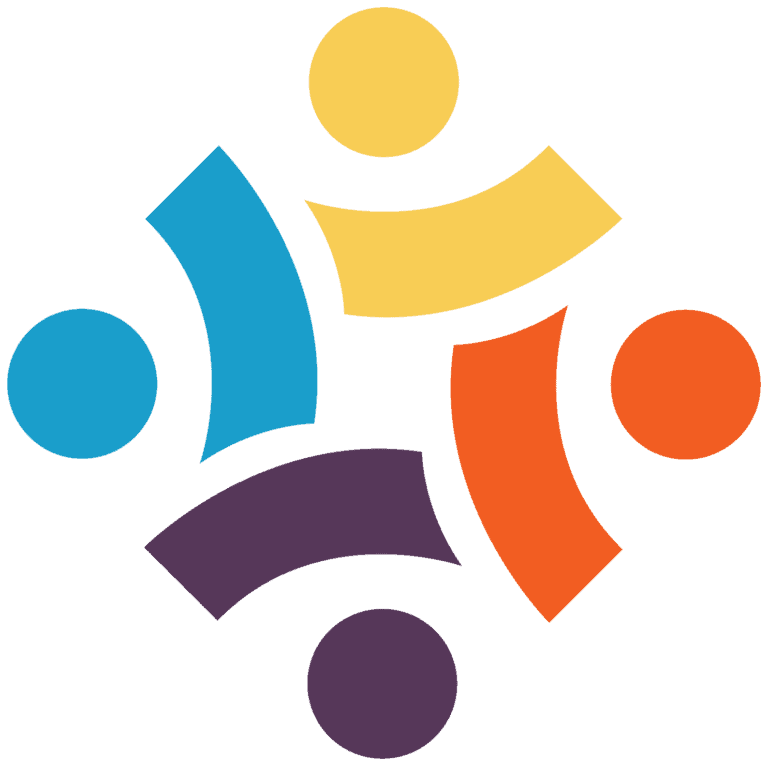 Diamond share with what appears to be 4 people in different colors