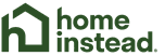 Outline of a home with the words Home Instead adjacent to it.