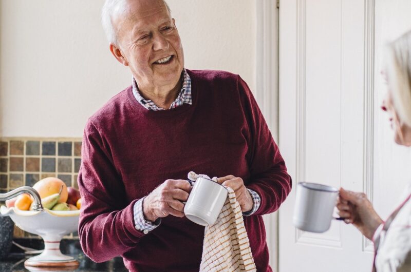 Older Couple doing the dishes